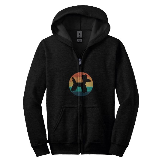 vintages Balloon Animal Design for Balloon Artist Zip Hoodies