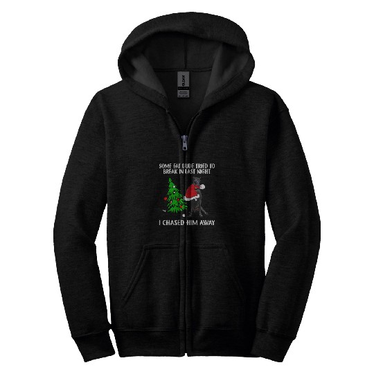 Dog Great Dane I Chased Him Away Funny Christmas Dog Lovers T-Shirt Zip Hoodies
