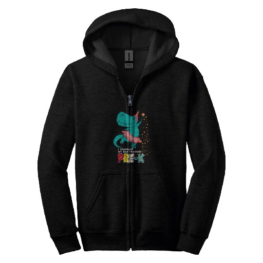 Kids Cute Magical Ballerina Dino Unicorns PreK Graduation Girls Zip Hoodies