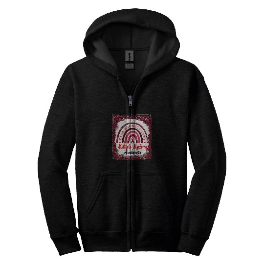We Wear Burgundy Multiple Myeloma Awareness Leopard Rainbow Zip Hoodies