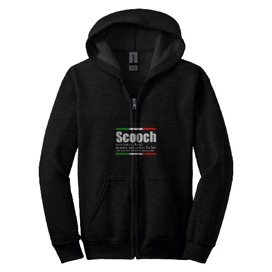 Kids Scooch Italian Slang English Meaning Funny Youth Version Zip Hoodies
