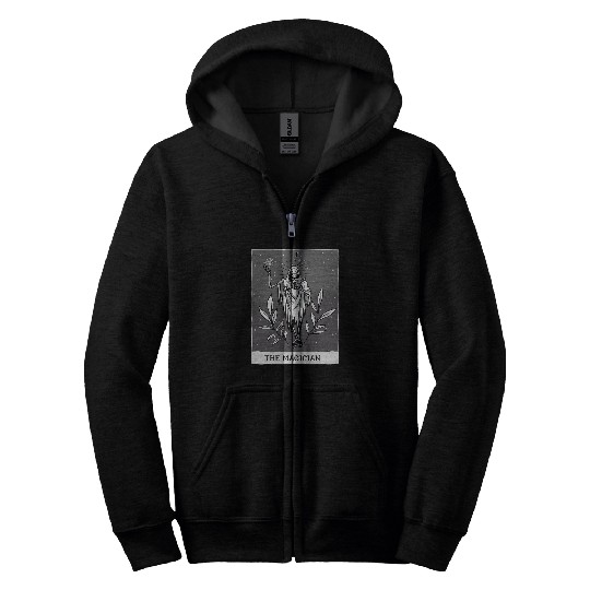 The Magician Tarot Card Skeletons Symbol Gothic Skull Gift Zip Hoodies