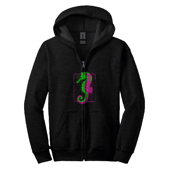 Discover Seahorse Beach Aquarium 21 Zip Hoodies