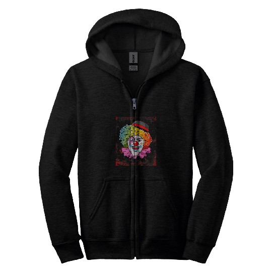 Scary Clown Blood Gore Horror Halloween Zip Hoodies