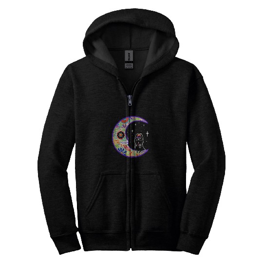 Skeleton Skulls Maltese Dia de Los Muertos Skull Zip Hoodies