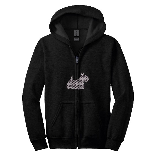 Dog Scottish Terrier Scottie Dog T Tee Zip Hoodies