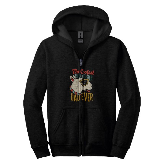 Discover The Coolest Bull Terrier Dad Ever Dog Holder Zip Hoodies