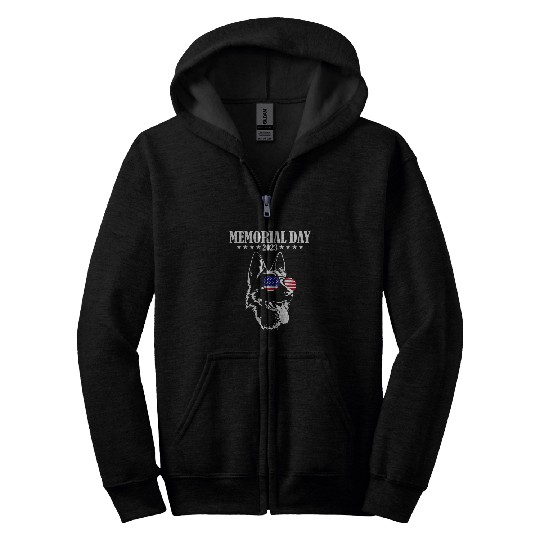 Memorial Day German Shepherd Zip Hoodies