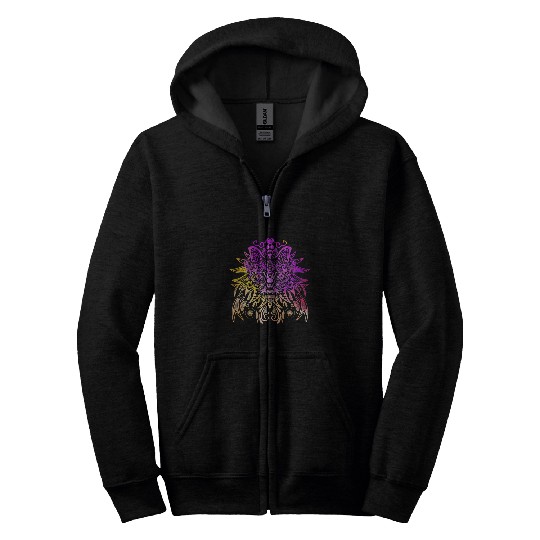 wolfs Mandala Art Native American Art Mystic Spirit Yoga Boho 3 Zip Hoodies