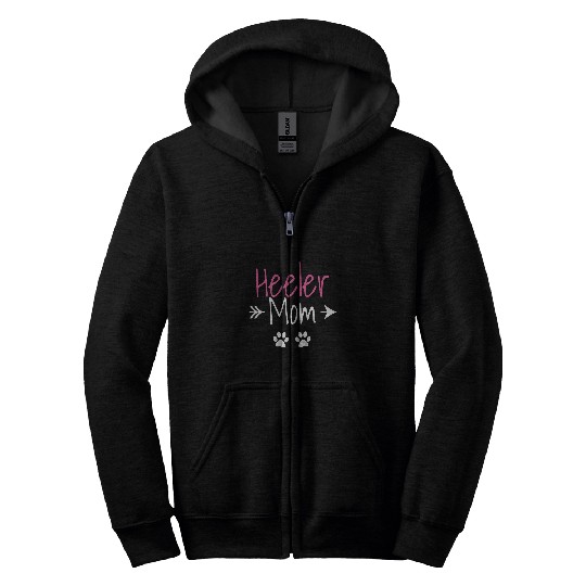 Womens Heeler Mom Funny Australian Cattle Dog Lover Zip Hoodies