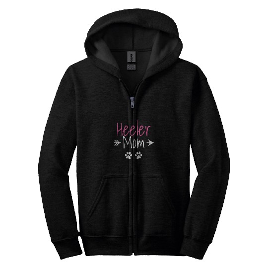 Womens Heeler Mom Funny Australian Cattle Dog Lover Zip Hoodies