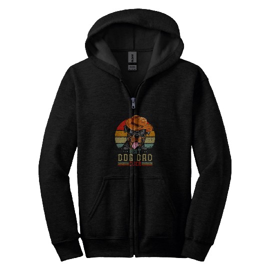 Retro Rottweiler Dad bests Dog Dad Ever Funny Fathers Day Zip Hoodies