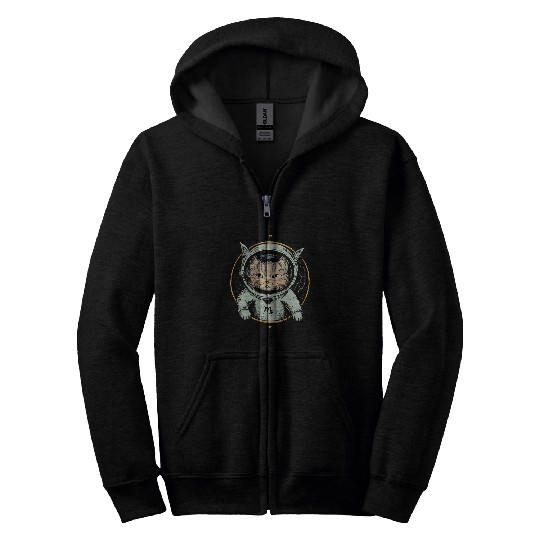 The Virgo Cat Funny Kitty Was Exploring Star Astronaut Cat Zip Hoodies