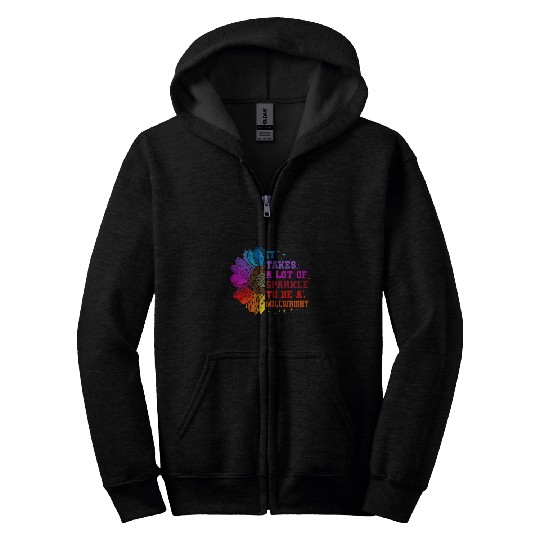 Millwright Industrial Mechanic Tradesperson Flower Sparkle Zip Hoodies