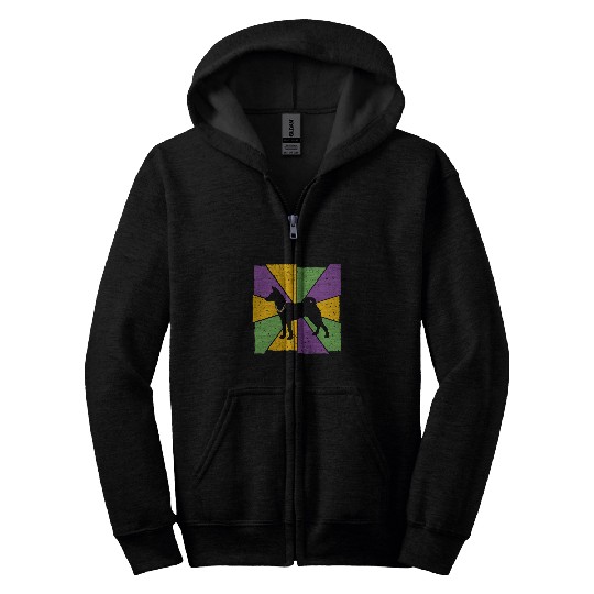 vintages Mardi Gras Basenji Dog Owner Mardi Gras Zip Hoodies