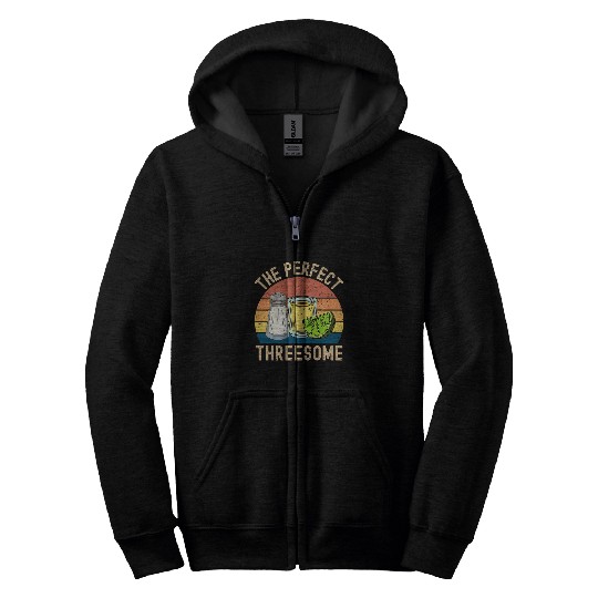 The Perfect Threesome Alcohol Lover Funny Salt Lime Tequila Zip Hoodies