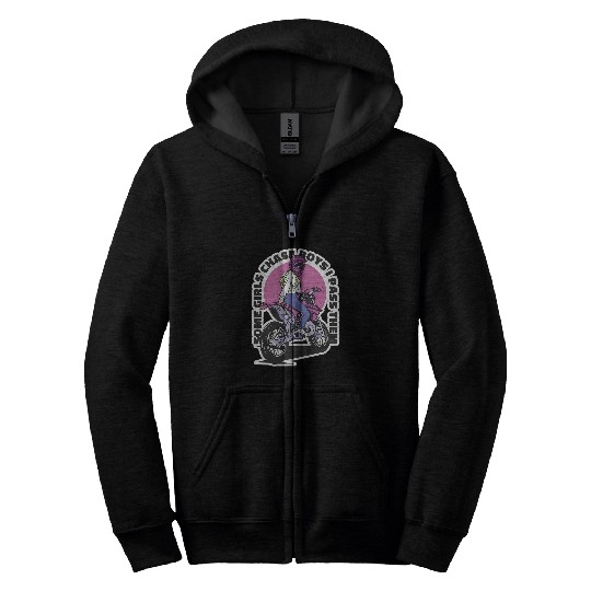 Womens Motorcycle 2some girls chase boys i pass them Zip Hoodies