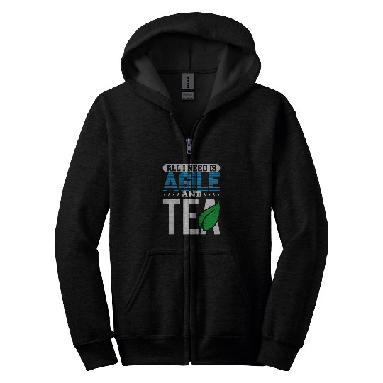 Tea caffeines Scrum Agile Project Management Funny PM Coach Zip Hoodies