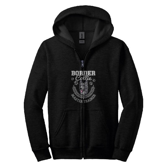 vintages Border Collie Master Trainer Dog Lovers Paw Gift Zip Hoodies