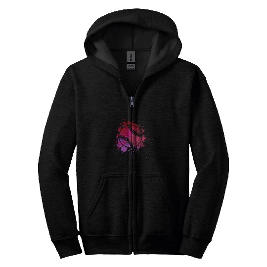 Softball Baseball Paint Splatter uniques Colorful for Teens Zip Hoodies