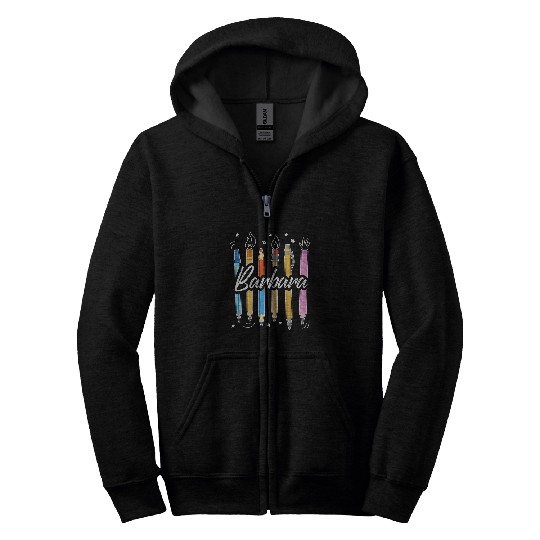 BARBARA Personalized Name School Teacher Student Boy Girl Zip Hoodies