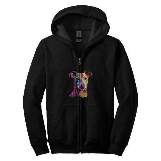Watercolor Colorful Italian Greyhound Dogs Zip Hoodies