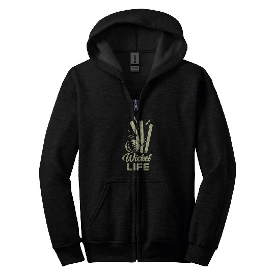 Wicket Life Cricket Zip Hoodies