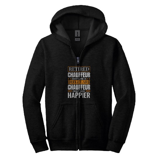 Retired Chauffeur Design for Private Taxi Limousine Driver Zip Hoodies