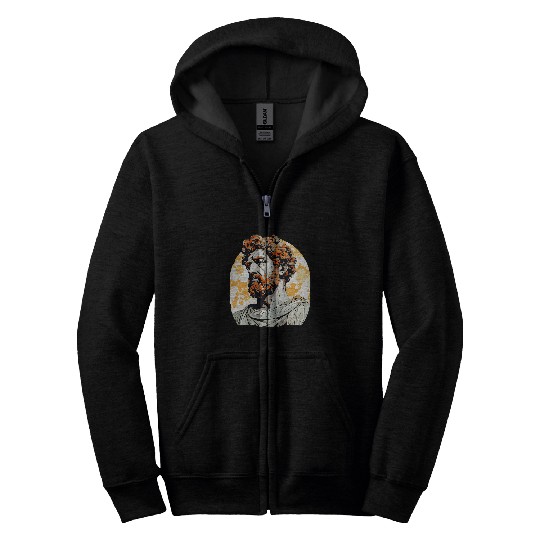 Marcus Aurelius 80s Retro Zip Hoodies
