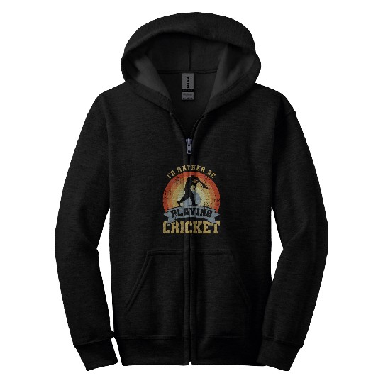 vintages Cricketer Saying BatandBall Game Zip Hoodies