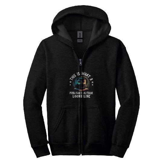 Writer Owl Published Author Typewriter Novel Book Lover Zip Hoodies
