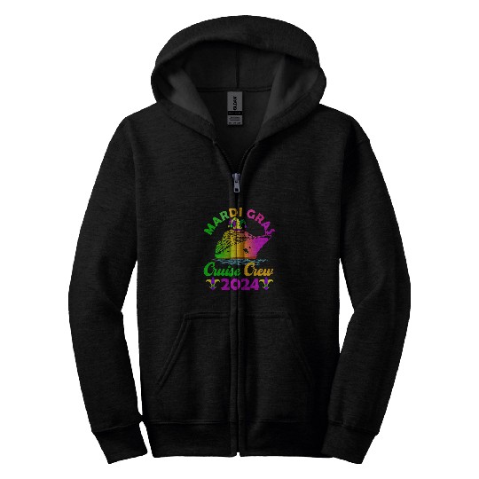 Mardi Gras Cruise Crew 2024 Jester Hat Costume Driver Zip Hoodies