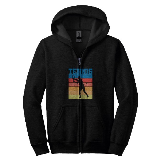 Tennis Player Tennis Game Retro vintages Figure 21 Zip Hoodies