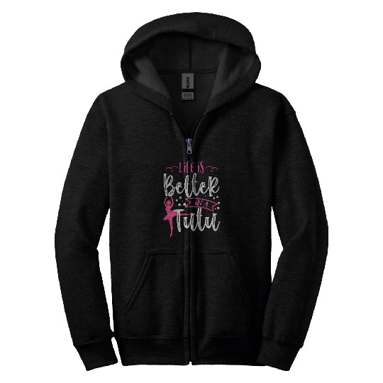 Womens Womens Ballet Barre Plie Chasse Jete All Day Workout 6 Zip Hoodies