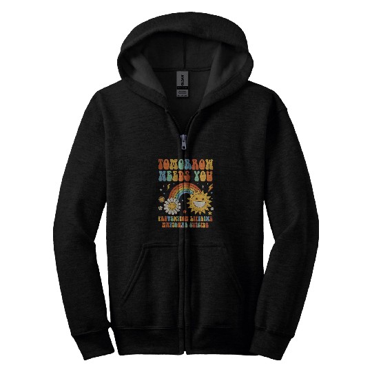 Retro Tomorrow Needs You 988 suicides Prevention Awareness 1 Zip Hoodies