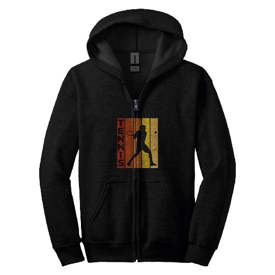 Tennis Player Tennis Game Retro vintages Figure Zip Hoodies