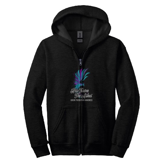 Rise From Phoenix The Ashes suicides Prevention Awareness Zip Hoodies