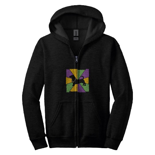 vintages Mardi Gras Basset Hound Dog Owner Mardi Gras Zip Hoodies