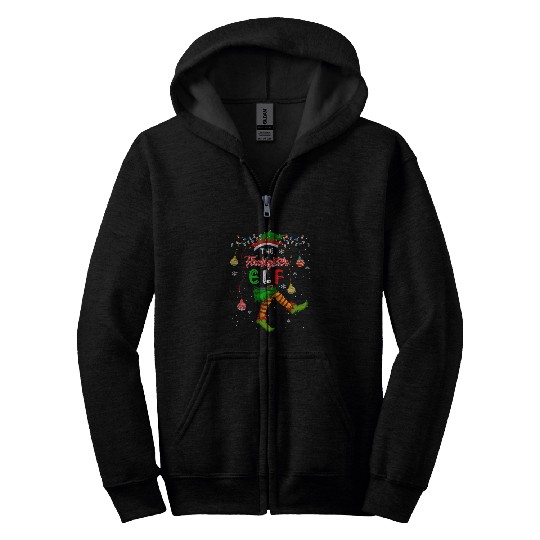 The Firefighter Elf Christmas Costume Elf Proud Job Lover Zip Hoodies