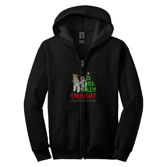 xmass Tree Is This Jolly Enough Wire Fox Terrier Christmas Zip Hoodies