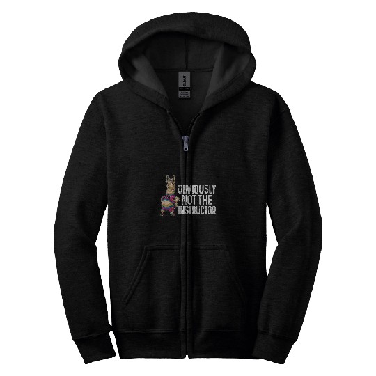 Obviously Not Instructor Funny Gym Workout Fitness Joke 22 Zip Hoodies