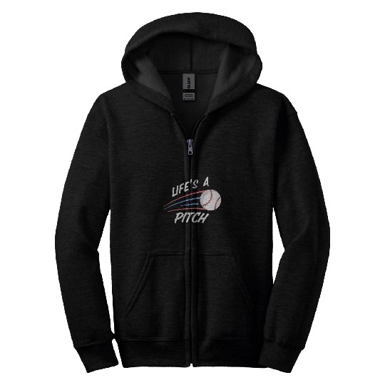 Lifes A Pitch Baseball Spring Training Pitching Batting Zip Hoodies