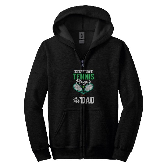 Mens Tennis Dad Player Ball Trainer Coachs Racket Zip Hoodies