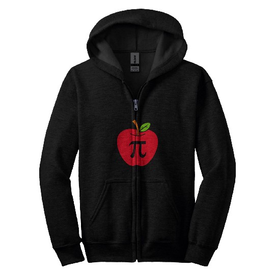 Apple Pi Day Math Lover Math Student Teacher Gift Funny Zip Hoodies