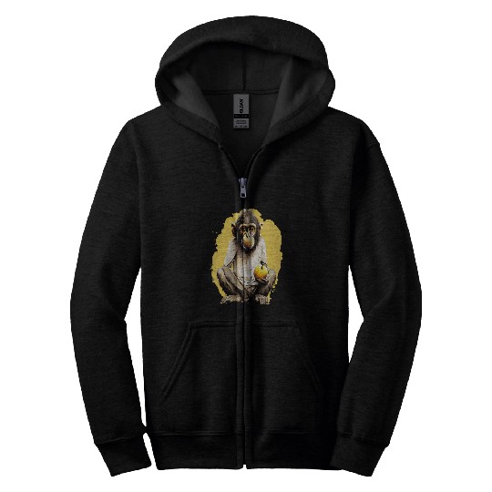 Monkey Playing Forest Zip Hoodies
