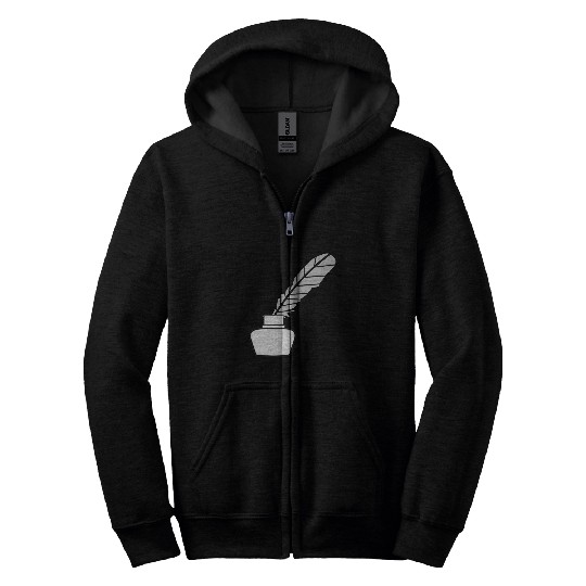 Quill Feather Author Writer 2 Zip Hoodies