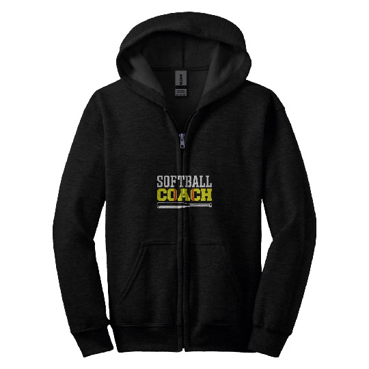 Softball Coaching Apparel Softball Coach Zip Hoodies