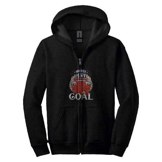 Any Hole Is My Goal Beer Pong Patriotic USA Zip Hoodies