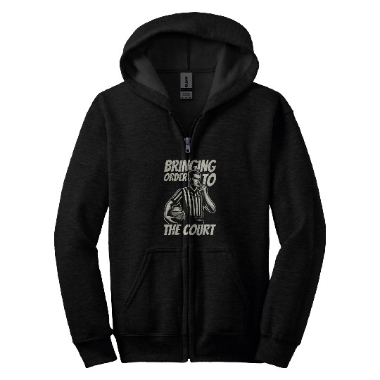 Basketball Referee Refereeing Ref Sports Game Official Zip Hoodies