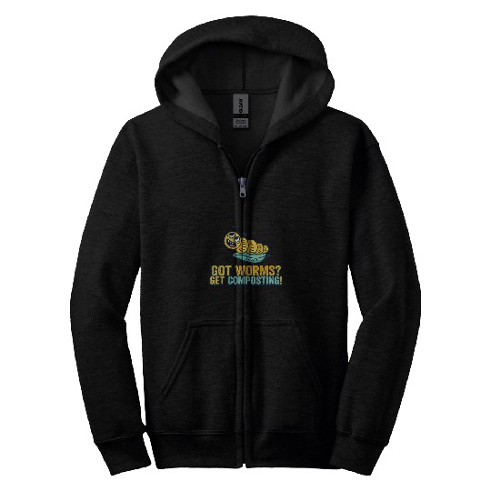 Meal Worm Farming Vermiculture Compost Worm Farmer 214 Zip Hoodies